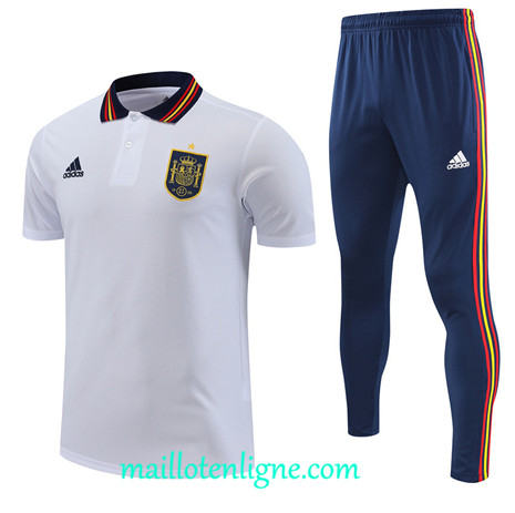 Thai Maillot Ensemble Espagne Training Blanc 2022 2023 maillotenligne 0710