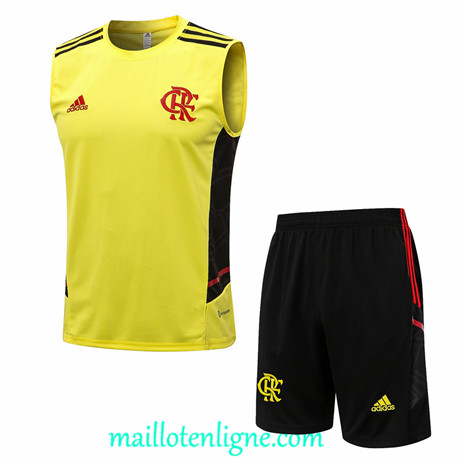 Thai Maillot Ensemble Training Flamengo Debardeur Jaune 2022/2023 ligne2297