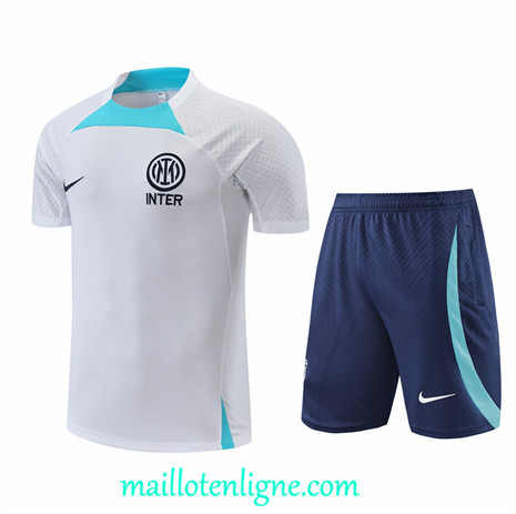 Thai Maillot Ensemble Training Inter Milan + Short Blanc 2022/2023 ligne2372