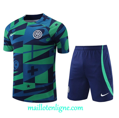 Thai Maillot Ensemble Inter Milan + Short Training vert 2022 2023 maillotenligne 0779