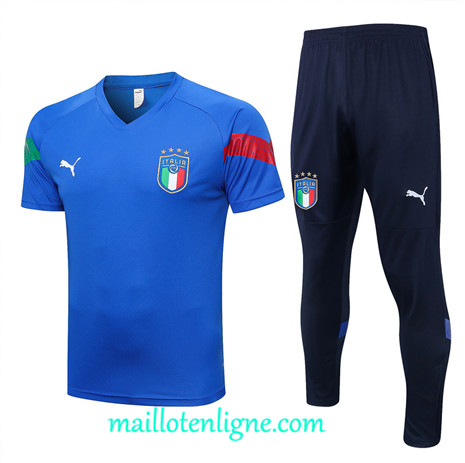 Thai Maillot Ensemble Italie Training Bleu 2022 2023 maillotenligne 0720