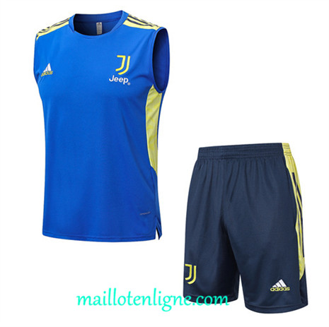Thai Maillot Ensemble Juventus Debardeur Training Bleu 2022 2023 maillotenligne 0782