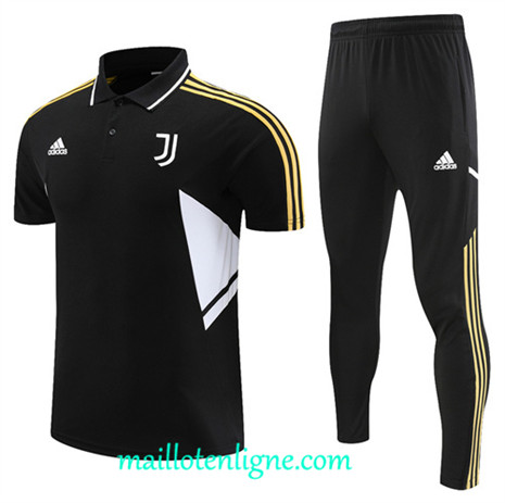 Thai Maillot Ensemble Juventus Polo Training noir 2022 2023 maillotenligne 0783