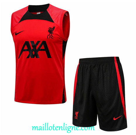 Thai Maillot Ensemble Training Liverpool Debardeur Rouge 2022/2023 ligne2357