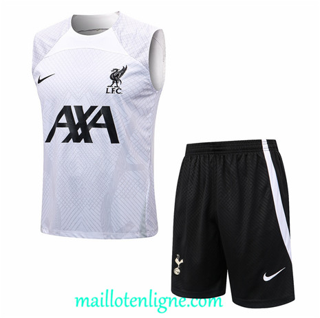 Thai Maillot Ensemble Training Liverpool Debardeur Blanc 2022/2023 ligne2358