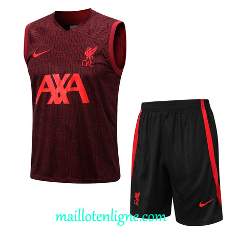 Thai Maillot Ensemble Liverpool Debardeur Training rouge 2022 2023 maillotenligne 0745