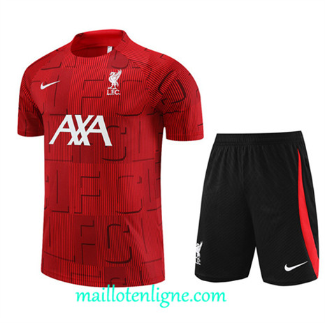 Thai Maillot Ensemble Liverpool + Short Training rouge 2023 2024 maillotenligne 0751