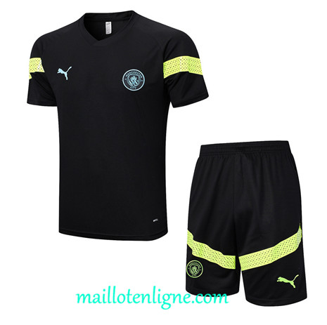 Thai Maillot Ensemble Manchester City + Short Training noir 2022 2023 maillotenligne 0761