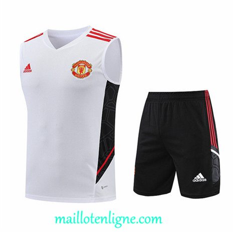 Thai Maillot Ensemble Training Manchester United Debardeur Blanc 2022/2023 ligne2364