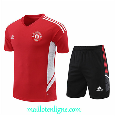 Thai Maillot Ensemble Training Manchester United + Short Rouge 2022/2023 ligne2368