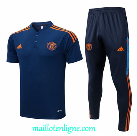 Thai Maillot Ensemble Training Manchester United Bleu 2022/2023 ligne2369