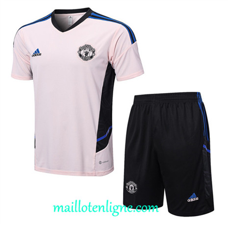 Thai Maillot Ensemble Manchester United + Short Training rose 2022 2023 maillotenligne 0768