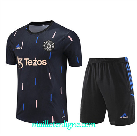 Thai Maillot Ensemble Manchester United + Short Training Bleu 2022 2023 maillotenligne 0769