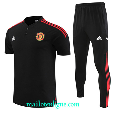 Thai Maillot Ensemble Manchester United Training noir 2022 2023 maillotenligne 0771