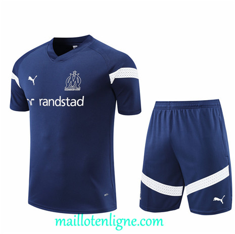 Thai Maillot Ensemble Training Marseille + Short Bleu 2022/2023 ligne2333