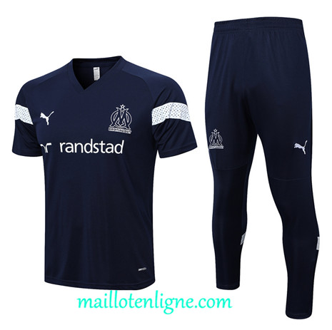 Thai Maillot Ensemble Marseille Training Bleu 2022 2023 maillotenligne 0654