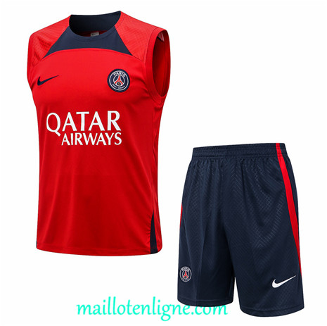 Thai Maillot Ensemble Training Paris Paris Saint-Germain Debardeur Rouge 2022/2023 ligne2336