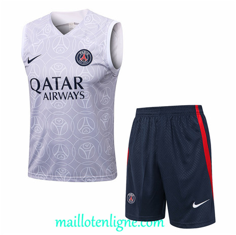 Thai Maillot Ensemble Training Paris Paris Saint-Germain Debardeur Gris 2022/2023 ligne2338