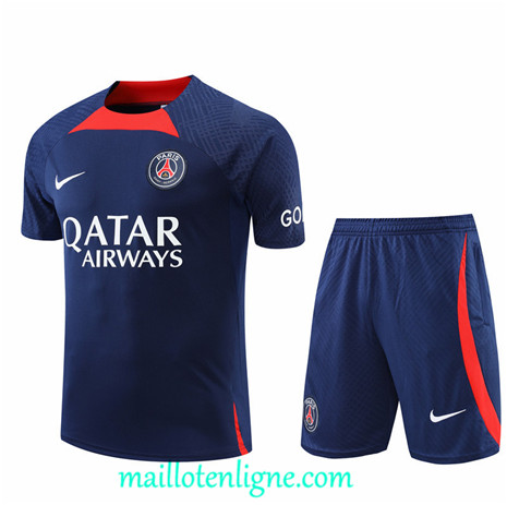 Thai Maillot Ensemble Training Paris Paris Saint-Germain + Short Bleu 2022/2023 ligne2343