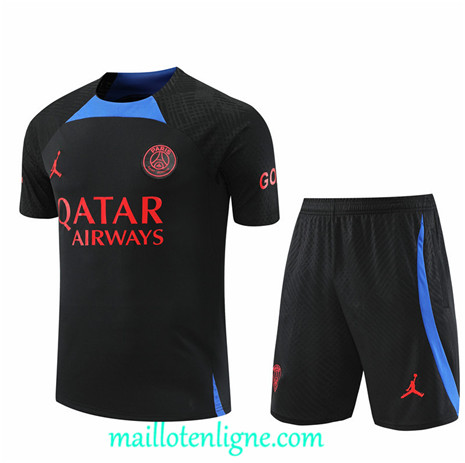 Thai Maillot Ensemble Training Paris Paris Saint-Germain + Short Noir 2022/2023 ligne2345