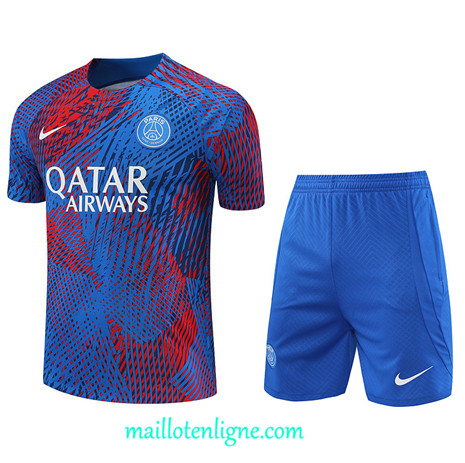 Thai Maillot Ensemble Paris Paris Saint-Germain + Short Training Bleu 2022 2023 maillotenligne 0657