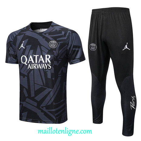 Thai Maillot Ensemble Paris Paris Saint-Germain Training noir 2022 2023 maillotenligne 0665