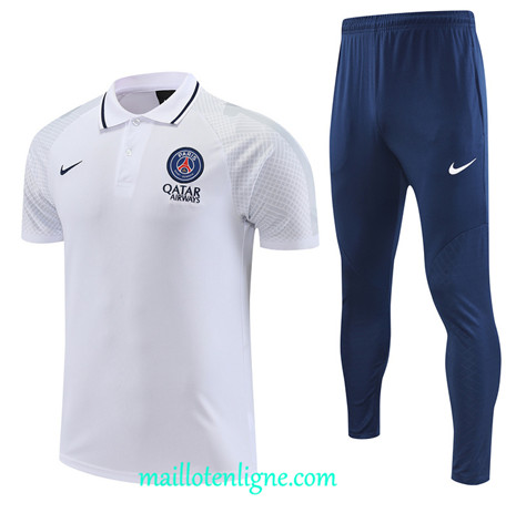 Thai Maillot Ensemble Paris Paris Saint-Germain Training Blanc 2022 2023 maillotenligne 0666