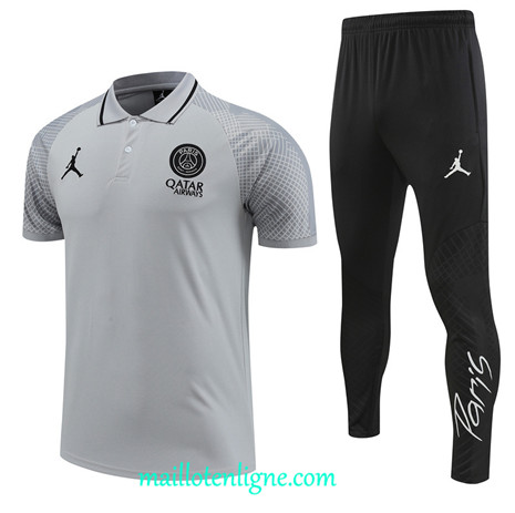 Thai Maillot Ensemble Paris Paris Saint-Germain Training gris 2022 2023 maillotenligne 0670