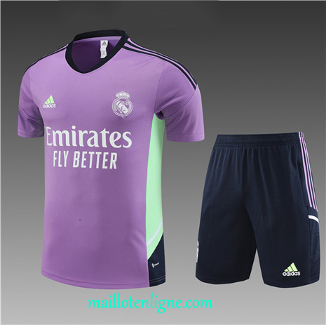 Thai Maillot Ensemble Real Madrid Enfant + Short Training Violet 2022 2023 maillotenligne 0639