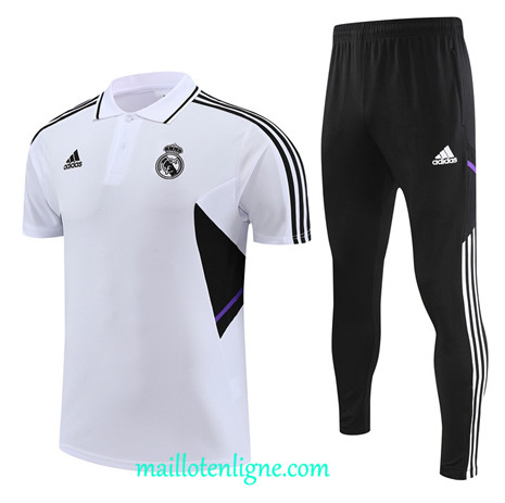 Thai Maillot Ensemble Real Madrid Polo Training Blanc 2022 2023 maillotenligne 0641