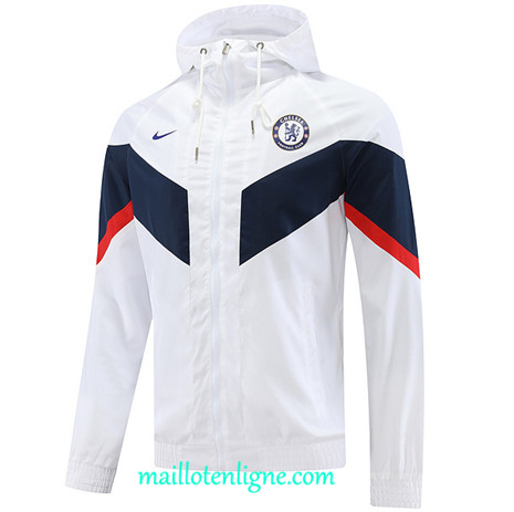 Thai Maillot Ensemble Chelsea Coupe vent Blanc 2022 2023 maillotenligne 0835