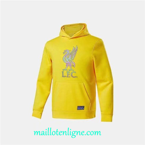 Thai Maillot Ensemble Liverpool Sweat A Capuche jaune 2022 2023 maillotenligne 0838