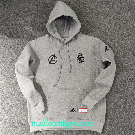 Thai Maillot Ensemble Real Madrid Sweat A Capuche gris 2022 2023 maillotenligne 0796