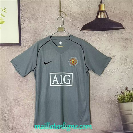 Thai Maillot Retro Manchester United Gardien de but Gris 2007-08