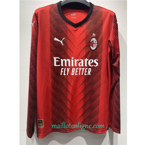 Thai Maillot AC Milan Domicile Manche Longue 2023 2024