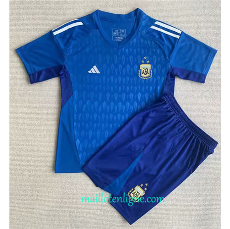 Thai Maillot Argentine Enfant Gardien de but Bleu 2023 2024