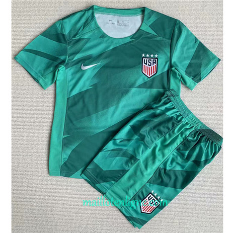 Thai Maillot Etats-Unis Enfant Gardien de but Vert 2023 2024