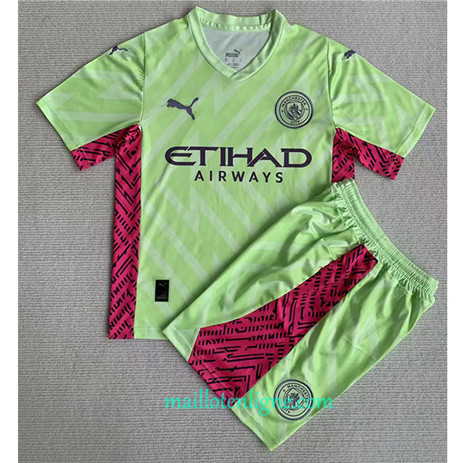 Thai Maillot du Manchester City Enfant Gardien de but Vert 2023 2024