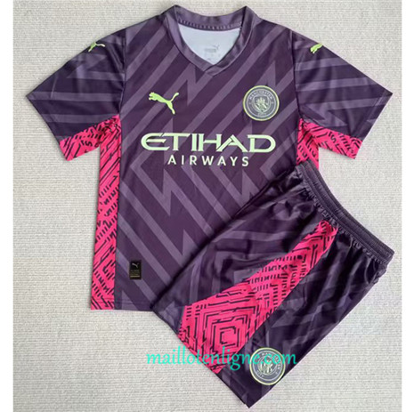 Thai Maillot Manchester City Enfant Gardien de but Pourpre 2023 2024