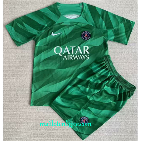 Thai Maillot du Paris Saint-Germain Enfant Gardien de but Vert 2023 2024