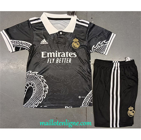 Thai Maillot du Real Madrid Enfant Dragon Noir 2023 2024