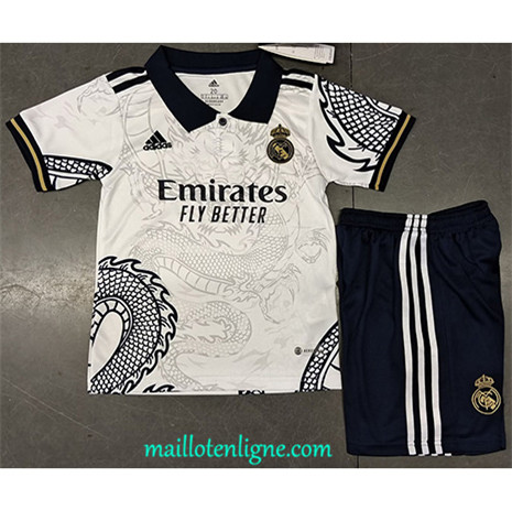 Thai Maillot du Real Madrid Enfant Dragon Blanc 2023 2024