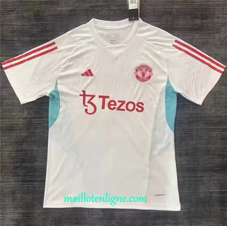 Thai Maillot Manchester United Training Blanc 2023 2024