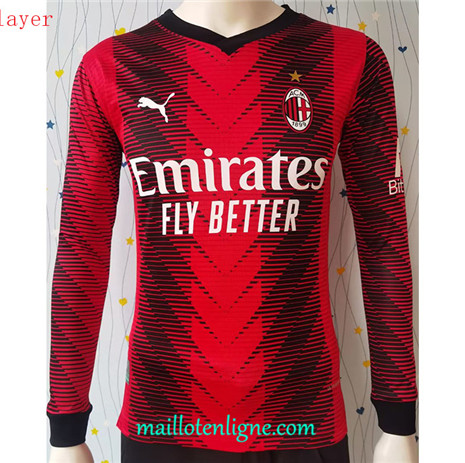 Thai Maillot du Player AC Milan Domicile Manche Longue 2023 2024