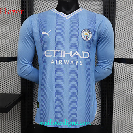 Thai Maillot Player Manchester City Domicile Manche Longue 2023 2024