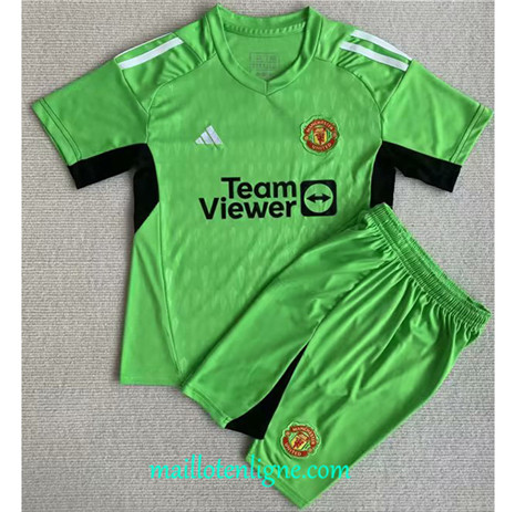 Thai Maillot Manchester United Enfant goalkeeper Vert 2023 2024 ML0069