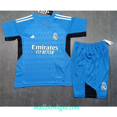 Thai Maillot Real Madrid Enfant goalkeeper Bleu 2023 2024 ML0078