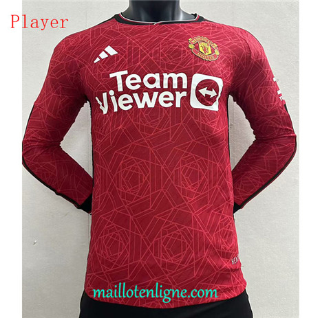 Thai Maillot Player Manchester United Domicile Manche Longue 2023 2024 ML0172