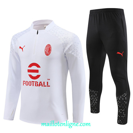 Thai Maillot Ensemble AC Milan Survetement 2023 2024 Blanc ML0236