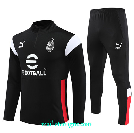 Thai Maillot Ensemble AC Milan Survetement 2023 2024 Noir ML0237